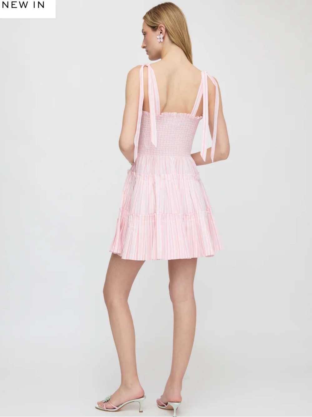 Hill House Home The Ribbon Charlotte Nap Dress In Pink Variegated Stripe - Picture 4 of 4